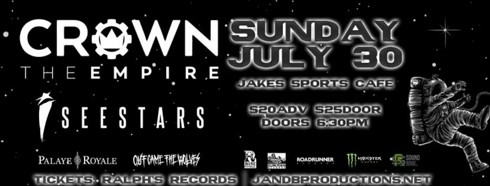 Crown the Empire with I See Stars On Sunday, July 30 In The Backroom At Jake’s