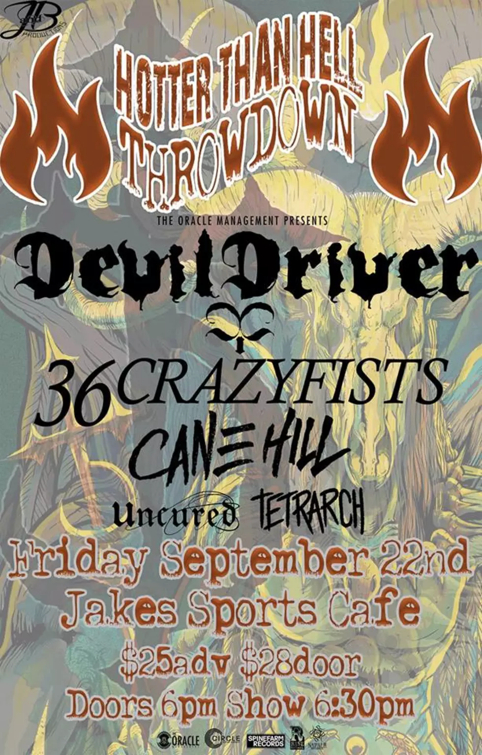 Devil Driver with 36 CrazyFists and Cane Hill At Jake’s Friday, September 22