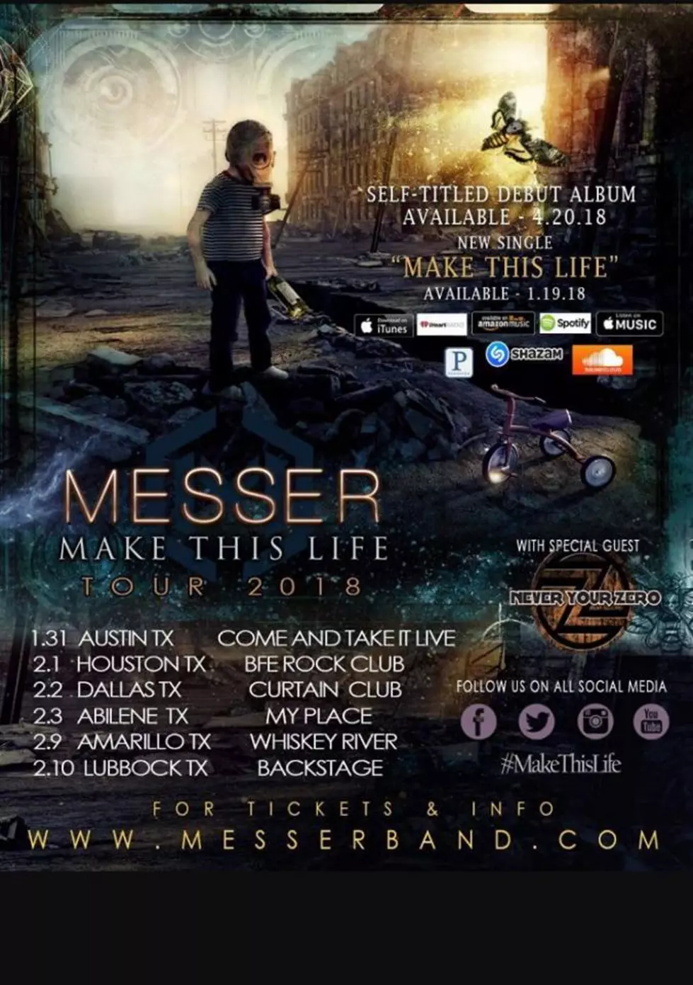 Messer Back At Backstage Lubbock Saturday, February 10