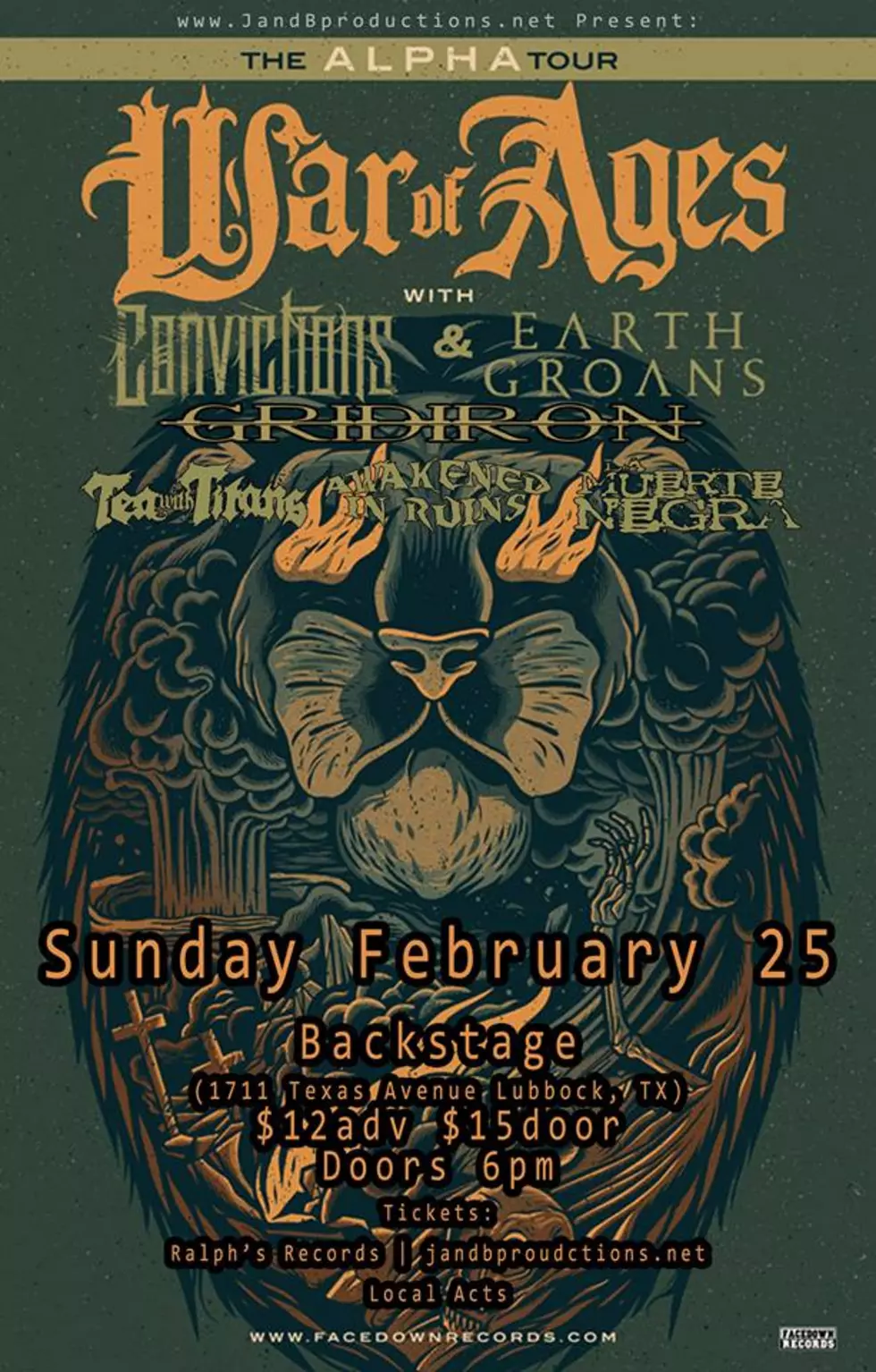War Of Ages And The ‘Alpha Tour’ February 25 At Backstage Lubbock